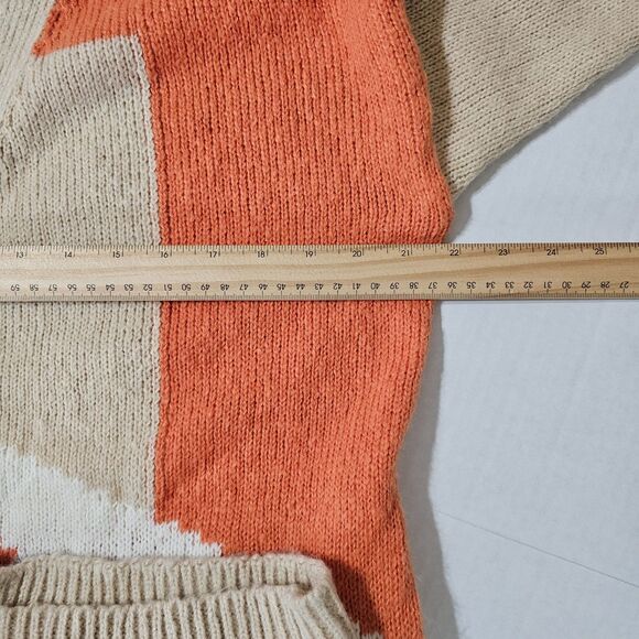 C+D+M NEW Sweater Size S Womens Orange Black Tan Button Cardigan Long Sleeve - Picture 10 of 13